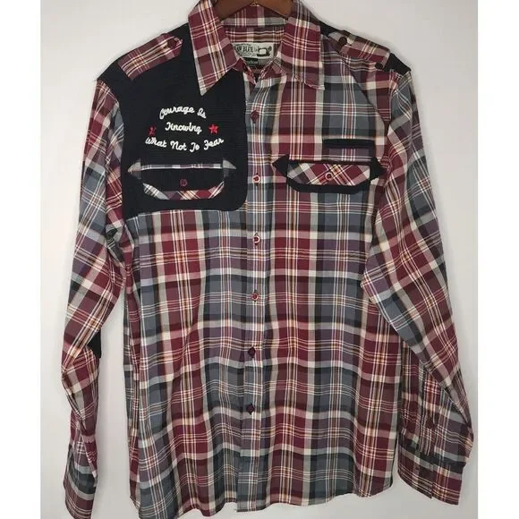 RAW BLUE WESTERN LONG SLEEVE BUTTON DOWN SIZE L‎ - Picture 3 of 14